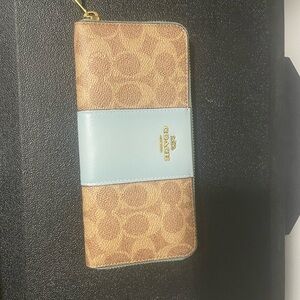 Coach Brown and Blue Wallet